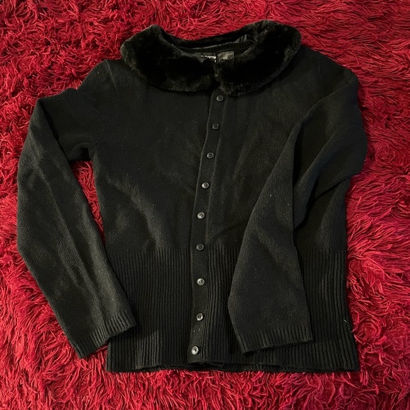 Liz Claiborne Black Cardigan Sweater Elegant Design - Picture 5 of 6